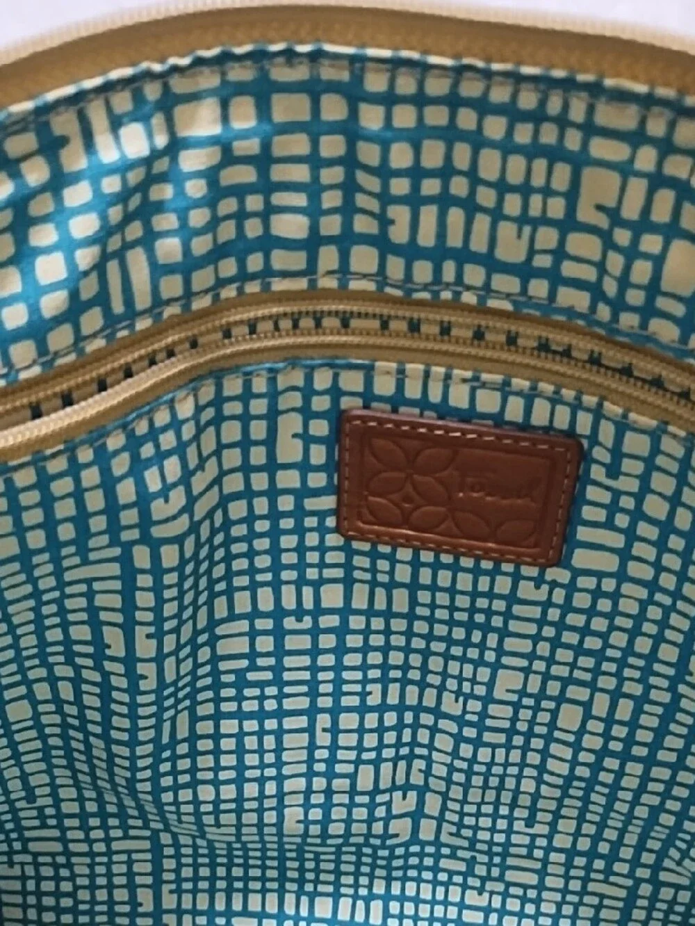 Fossil Vintage Floral Coated Canvas Crossbody Tote in Orange & Tan NWOT - Picture 4 of 8